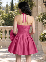 Halter Oversized Bow Mini Dress 