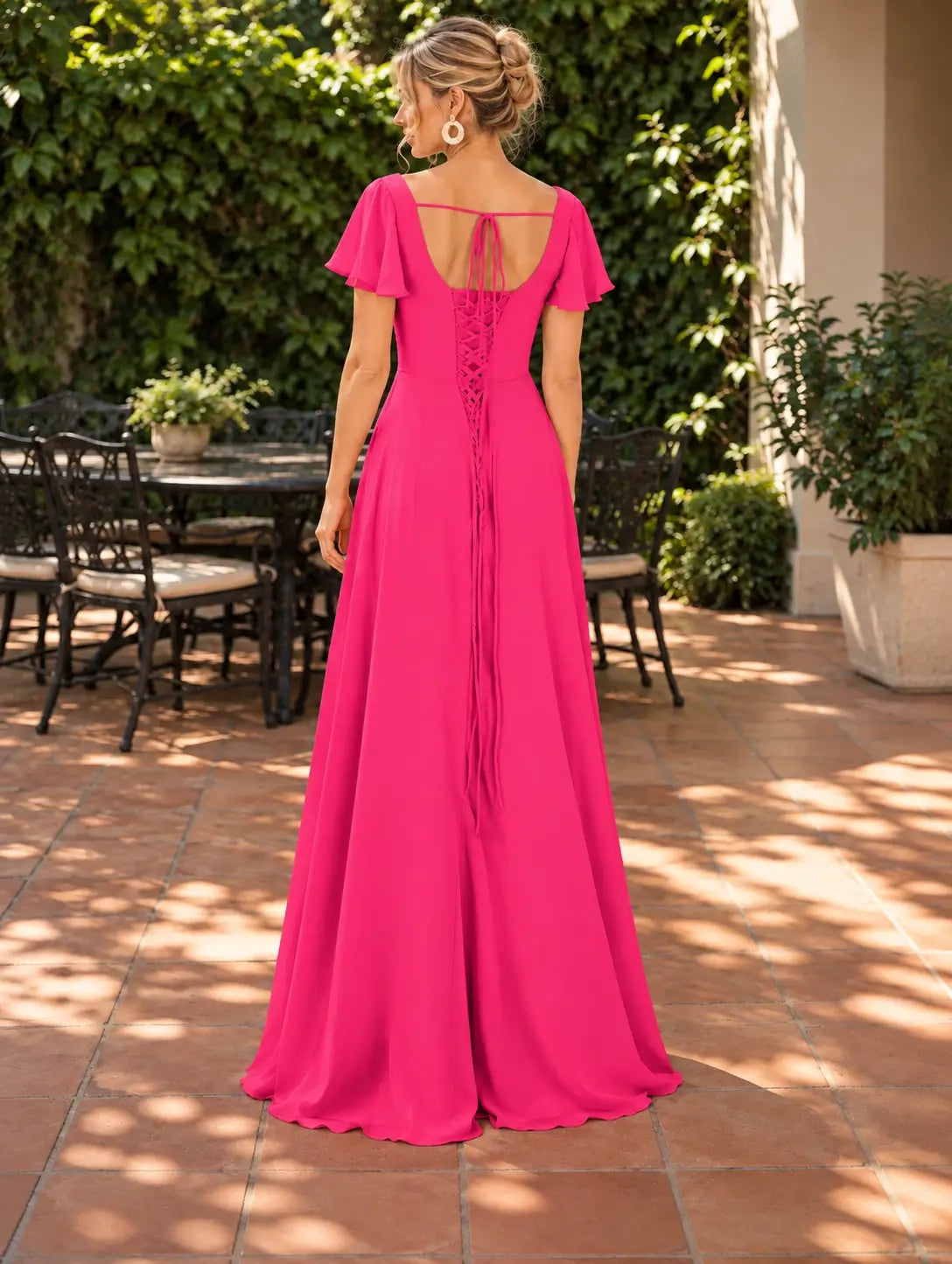 Flutter Sleeves Bridesmaid Dress 