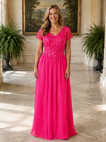 Short Sleeves Chiffon Dress 