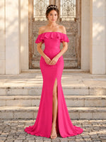 Mermaid Bridesmaid Dress with Ruffle Design 