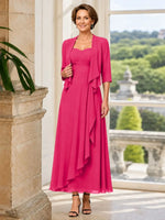 Two-piece Mother of the Bride Dress with Ruffle Design 