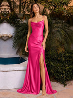 Sheath Bridesmaid Dress with High Slit 