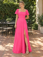 Flutter Sleeves Bridesmaid Dress 