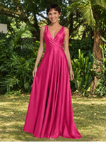 A-line Bridesmaid Dress with Cross-Over Bodice