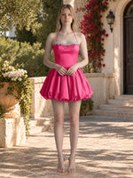Beading Bubble Hem Mini Dress 