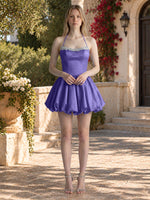 Beading Bubble Hem Mini Dress 