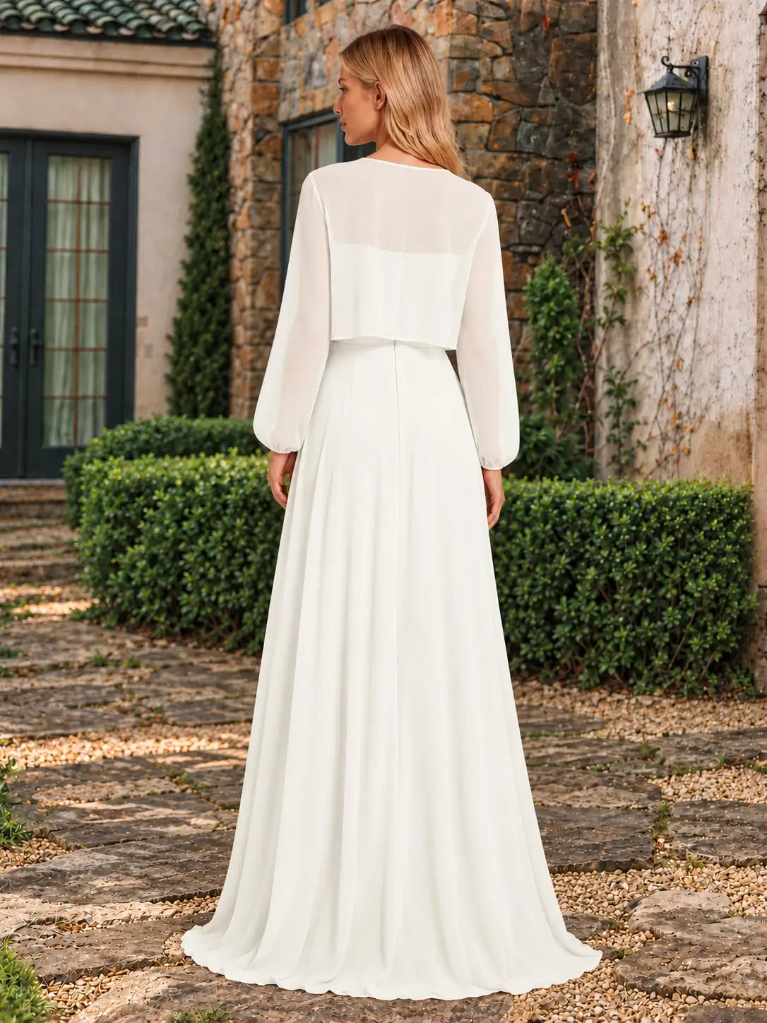 Two-Piece Square Neckline Bridesmaid Dress with Jacket