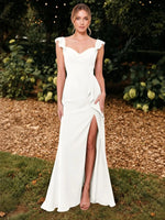 Chiffon Bridesmaid Dress with Ruffle Straps 