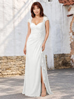 Chiffon Mother of the Bride Dress with Lace Appliques 