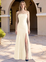 Strapless Ruched Bodice Prom Dress 