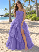 Tiered Strapless Prom Dress 