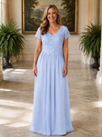 Short Sleeves Chiffon Dress 
