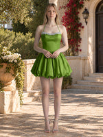 Beading Bubble Hem Mini Dress 