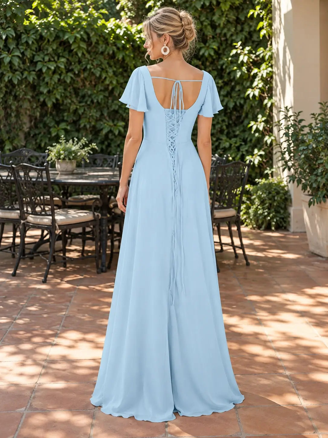 Flutter Sleeves Bridesmaid Dress 