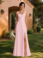 Sweetheart Neckline Bridesmaid Dress with Wide Straps