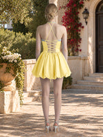 Beading Bubble Hem Mini Dress 