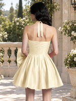 Halter Oversized Bow Mini Dress 