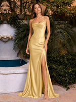 Sheath Bridesmaid Dress with High Slit 