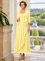 Two-piece Mother of the Bride Dress with Ruffle Design 