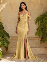Mermaid Bridesmaid Dress with Tie Waist Sash