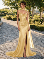 Mermaid Bridesmaid Dress with Neck Scarf 