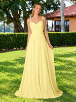 Chiffon Bridesmaid Dress with Ruched Design 