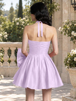 Halter Oversized Bow Mini Dress 