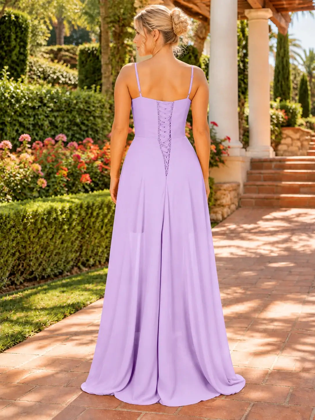 Spaghetti Asymmetrical Bridesmaid Dress 