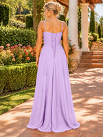 Spaghetti Asymmetrical Bridesmaid Dress 