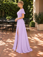 Flutter Sleeves Bridesmaid Dress 