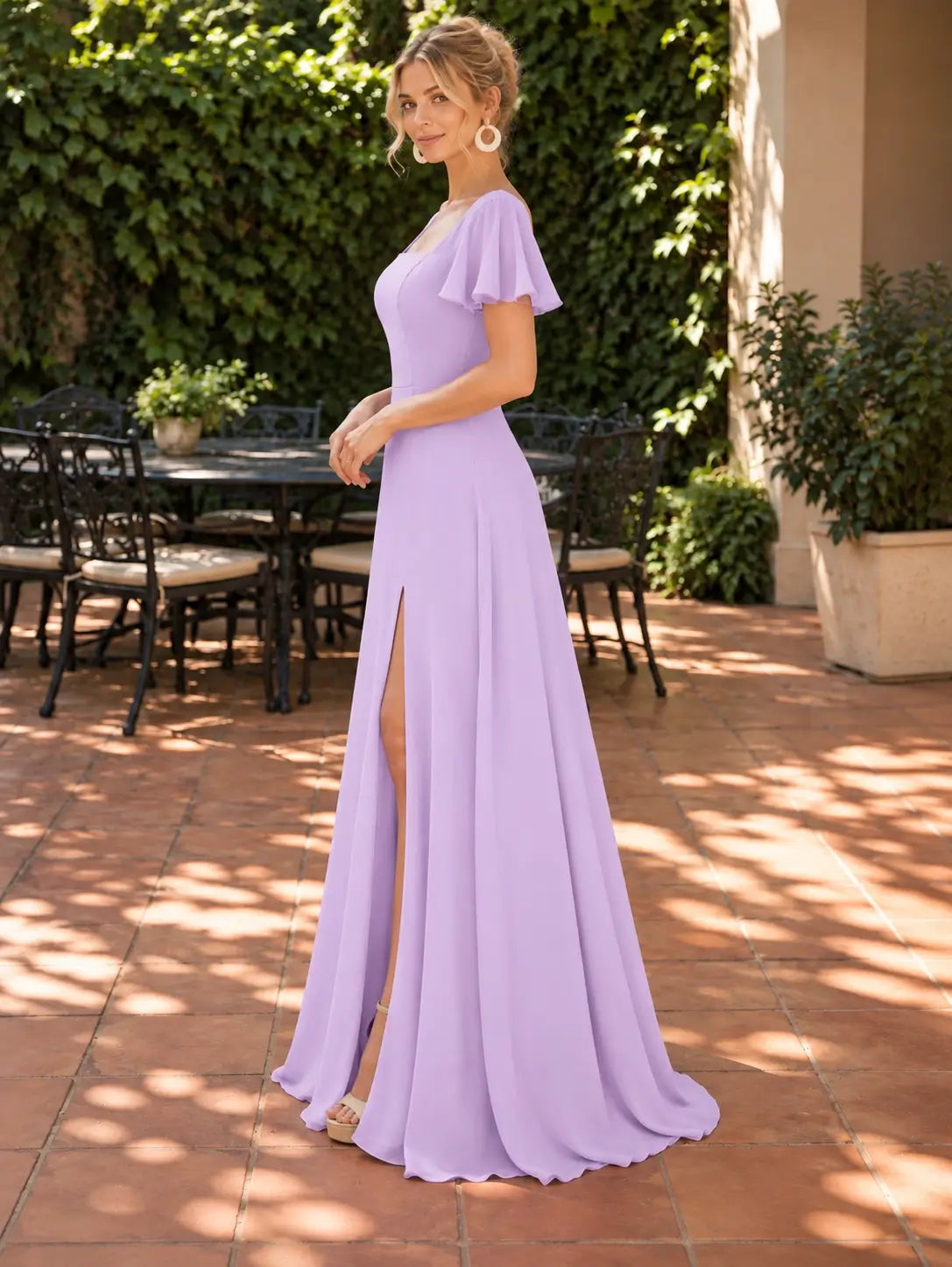 Flutter Sleeves Bridesmaid Dress 