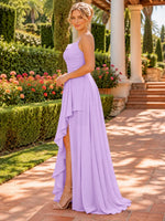 Spaghetti Asymmetrical Bridesmaid Dress 