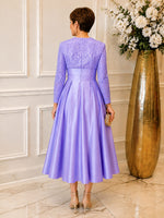 Sequined Boat Long Sleeves Dress 