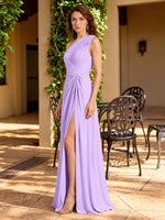 One-Shoulder Prom Dress with Slit