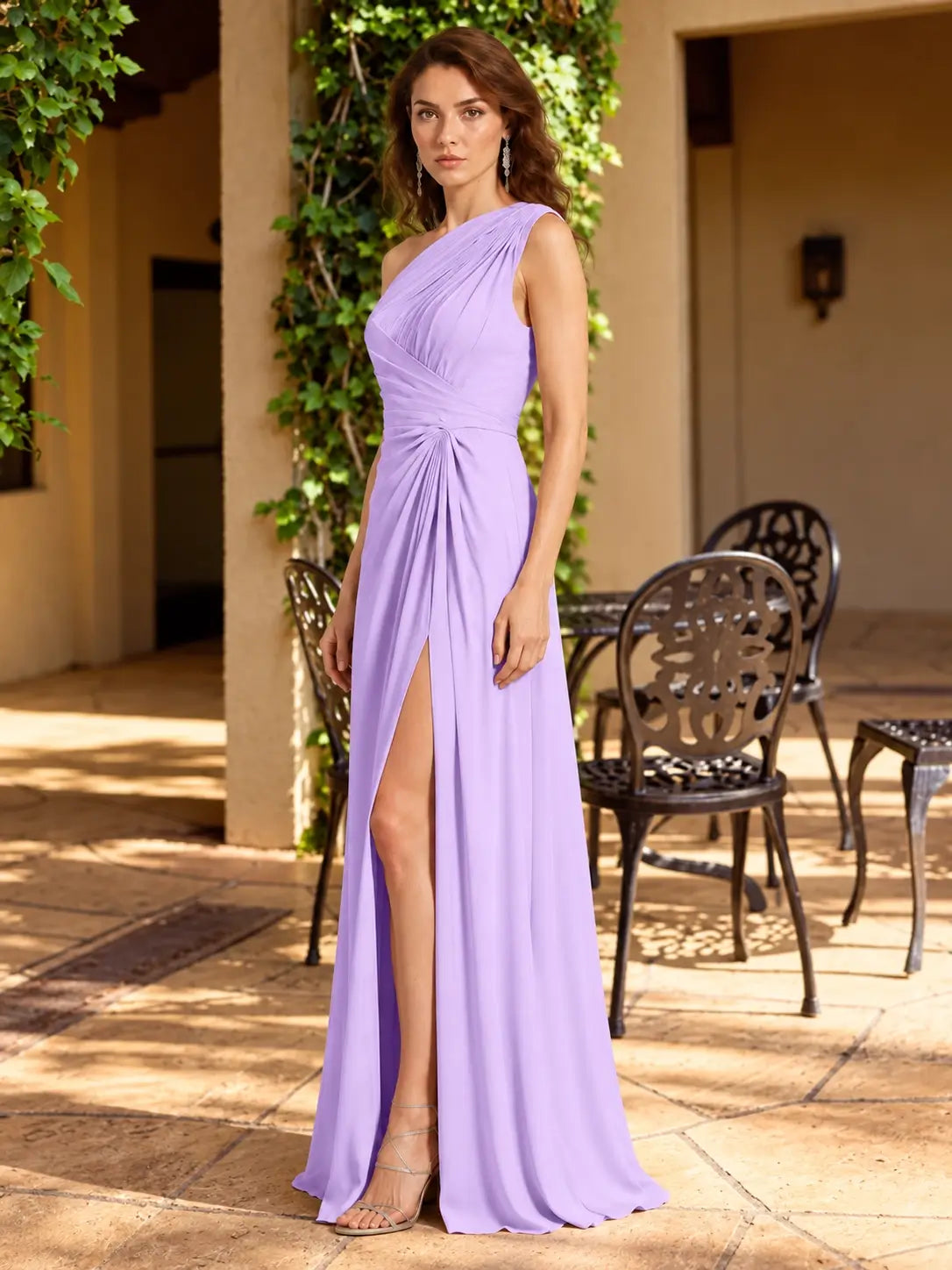 One-Shoulder Prom Dress with Slit