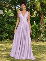 A-line Bridesmaid Dress with Cross-Over Bodice