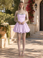 Beading Bubble Hem Mini Dress 