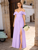 Chiffon Bridesmaid Dress with Cap Sleeves 
