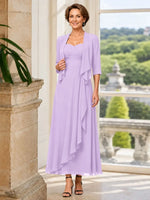 Two-piece Mother of the Bride Dress with Ruffle Design 