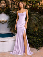 Sheath Bridesmaid Dress with High Slit 
