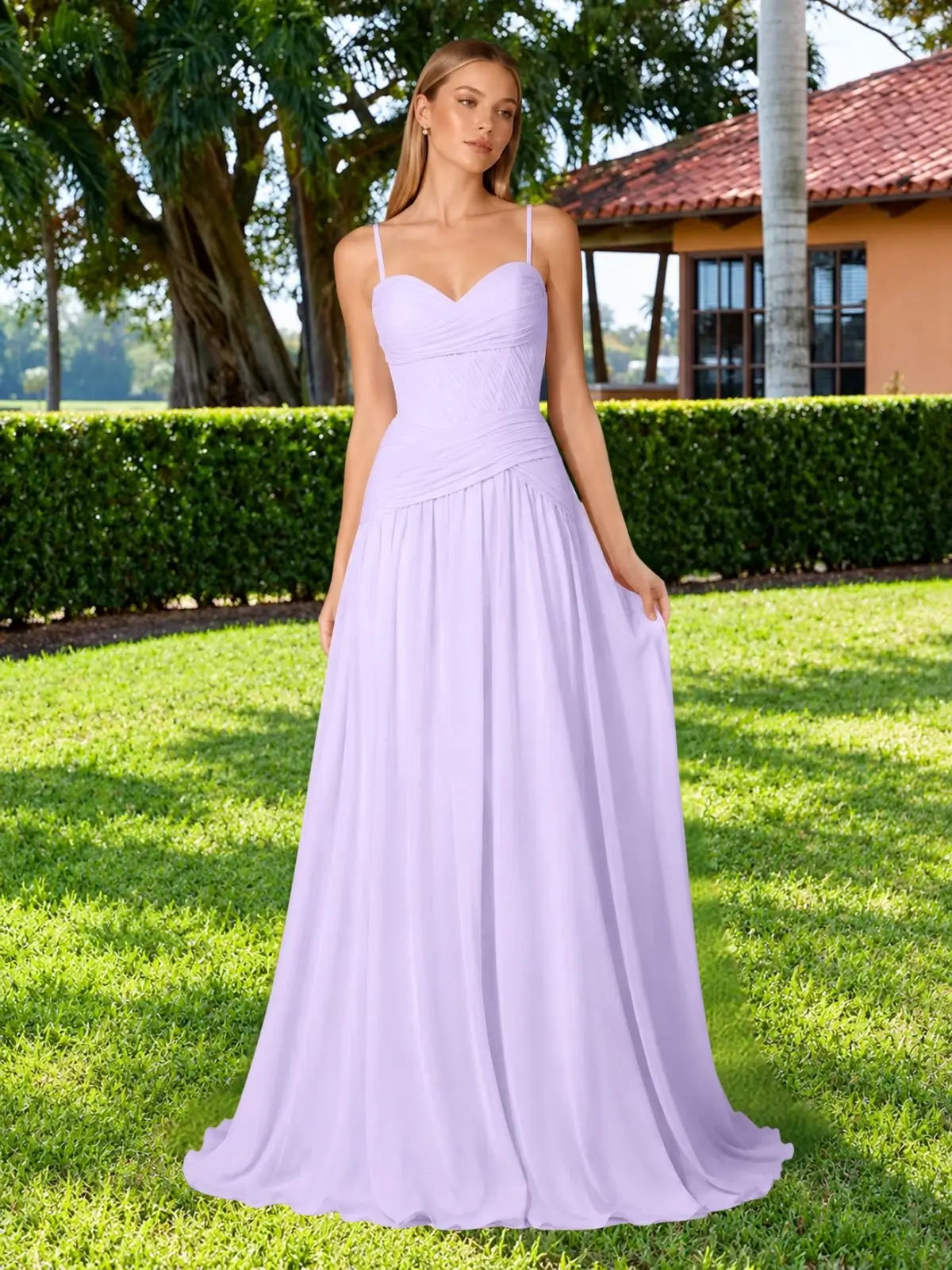 Chiffon Bridesmaid Dress with Ruched Design 