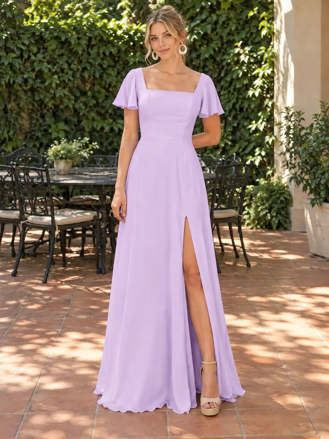 Flutter Sleeves Bridesmaid Dress 