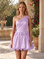 One-Shoulder Bow Mini Dress 
