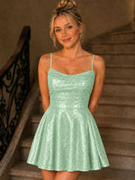Sequin Scoop Neckline Mini Dress 