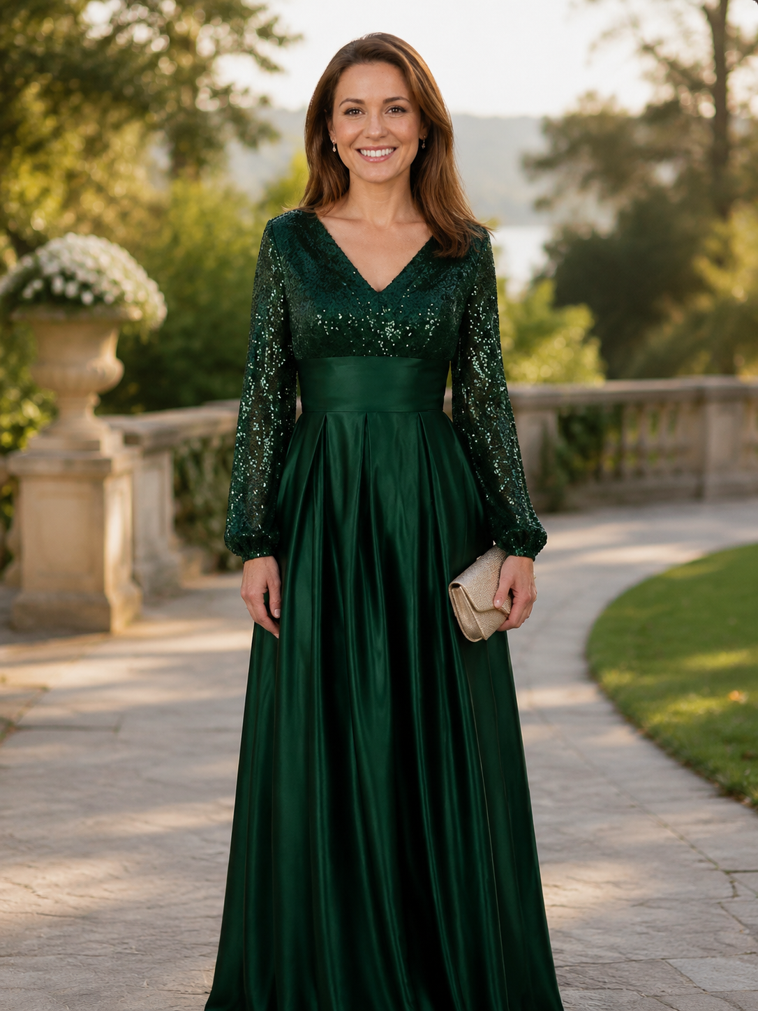 SelfMoment sequin mother of the bride dress