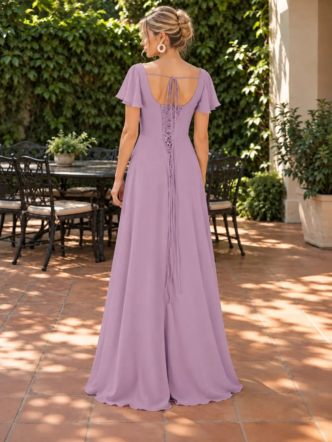 Flutter Sleeves Bridesmaid Dress 