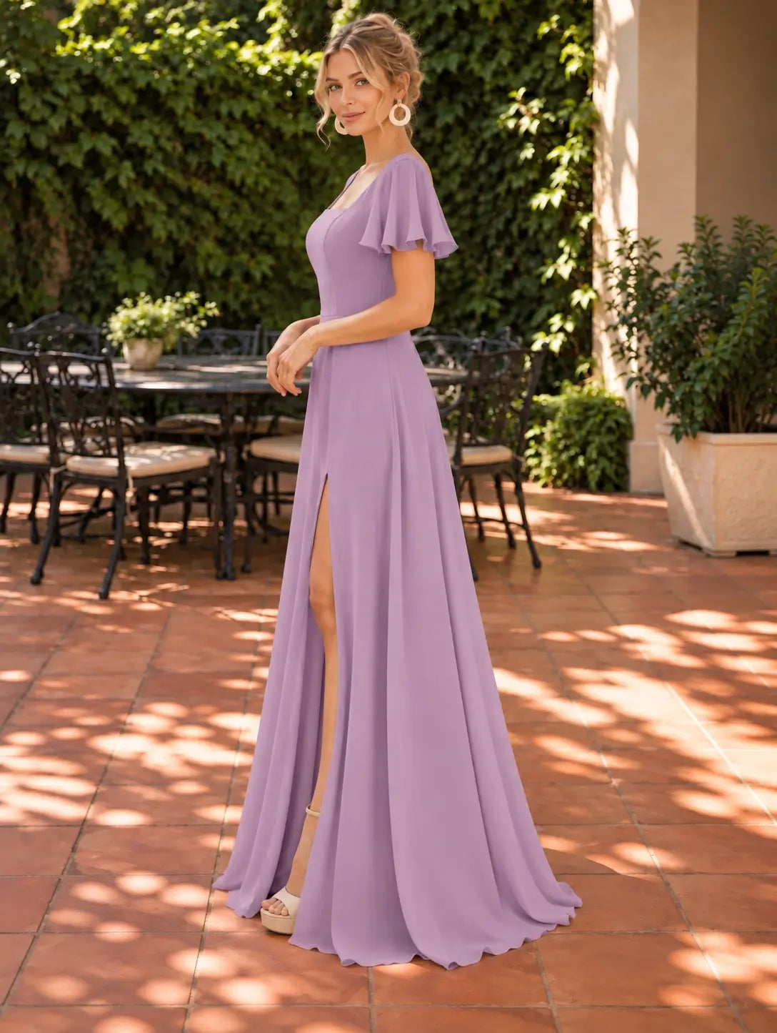 Flutter Sleeves Bridesmaid Dress 