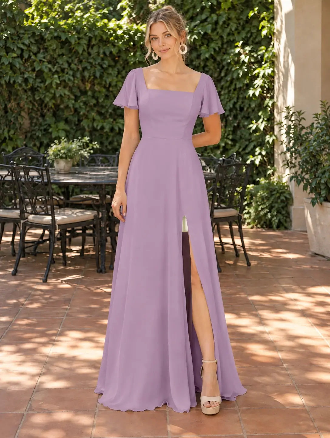 Flutter Sleeves Bridesmaid Dress 