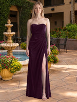 Velvet Prom Dress with Beaded Applique 