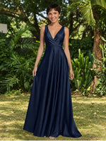 A-line Bridesmaid Dress with Cross-Over Bodice